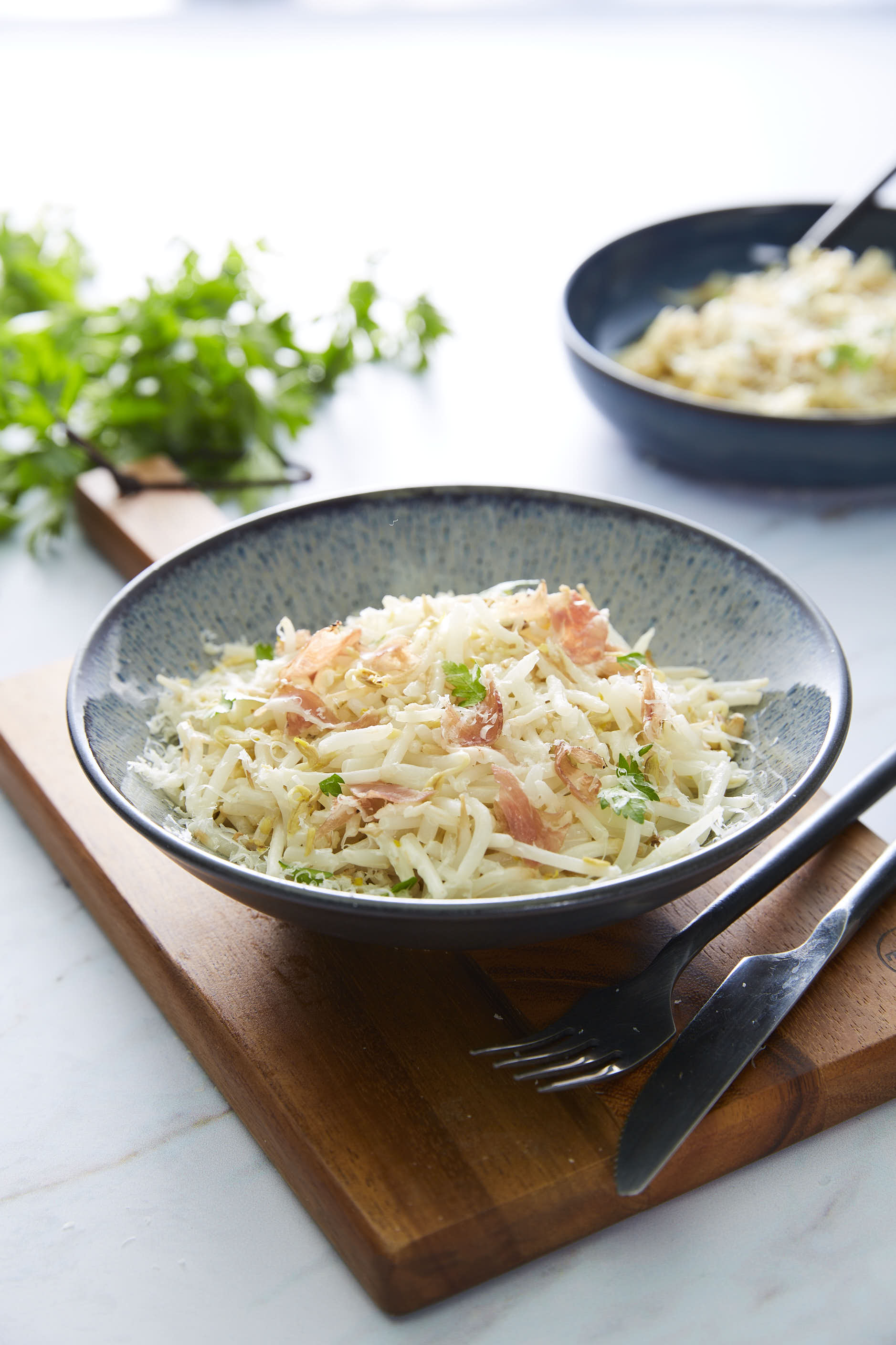 Pousses de haricot mungo en Risotto